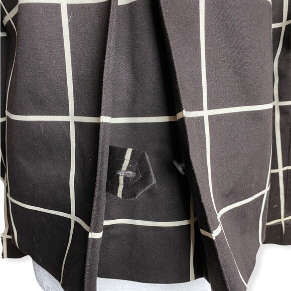LAUREN Ralph Lauren Chocolate Brown Grid Print Blazer Jacket Lagenlook Sz P/P XS - Picture 8 of 9